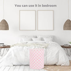 Large Foldable Laundry Basket Organizer Holder portable tall collapsible laundry hamper nusery Storage Basket Bin with Handles (Waterproof Lining, Pink Racing Flag)