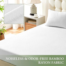 100% Waterproof Twin XL Mattress Protector, Breathable Bamboo Rayon Mattress Cover with 8”-21” Deep Pocket, Noiseless Cool 3D Air Mattress Cover, Hypoallergenic & Odor Resistant