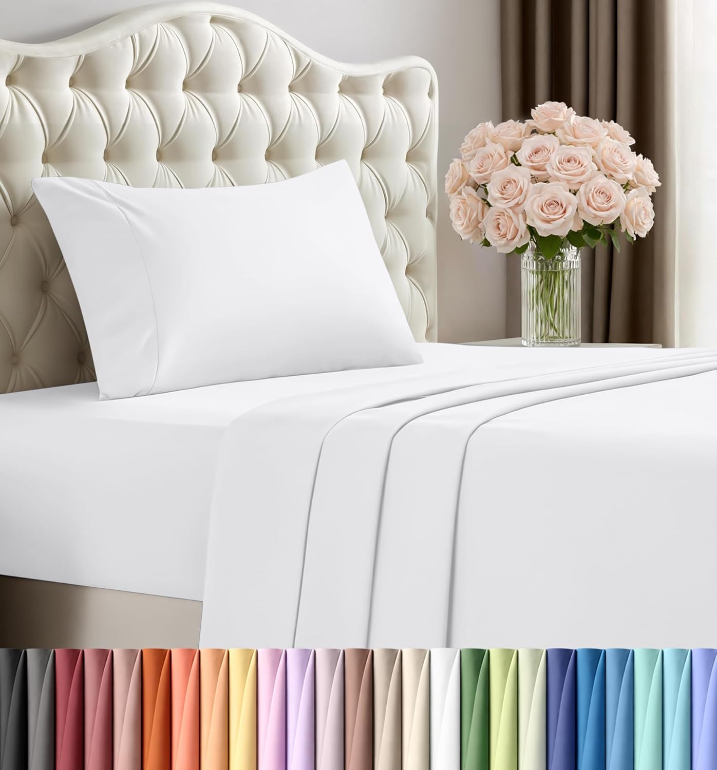 Utopia Bedding Queen Size Sheet Set – 4 Piece Bed Sheets, Soft and Breathable Microfiber, Includes 1 Fitted Sheet, 1 Flat Sheet and 2 Pillowcases – Oeko Tex (Grey) Dormly