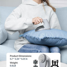 Bymore Fabric Shaver & Lint Shaver for Clothes and Furniture, Heavy Duty Sweater Shaver Lint Remover with Large 65mm Shaving Head, 6-Leaf Blades, Extra Replacement Blades for Couch, Sofa & Upholstery