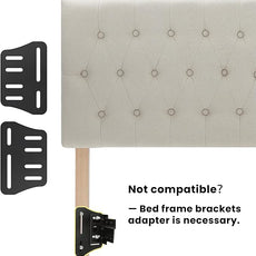 Kingfun Tufted Upholstered Full Size Bed Headboard in Modern Button Design, Adjustable Solid Wood Head Board, Premium Linen Fabric Padded Headboards in Bedroom (Beige)