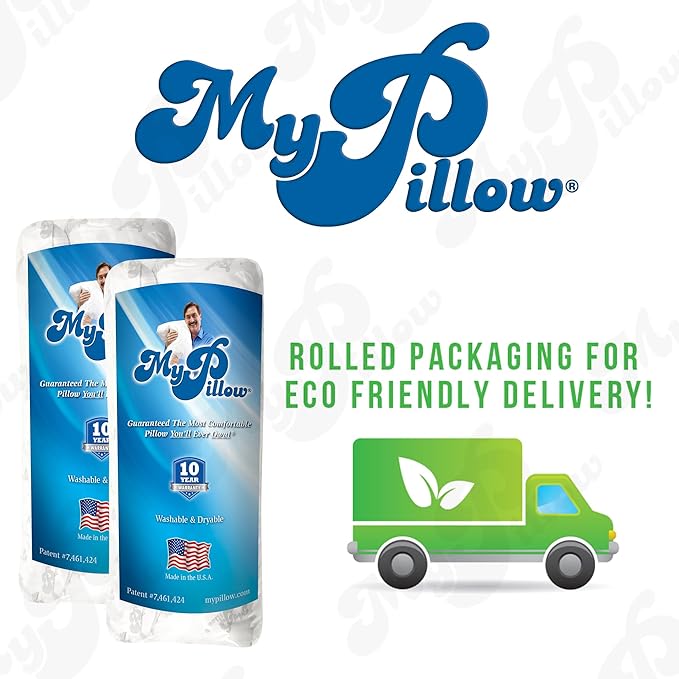 MyPillow Bedding Bed Pillows for Sleeping Queen Size, Set of 2, for Back, Stomach or Side Sleepers - My Pillow Classic Pillow [Queen, Medium]