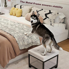 17.7 inches Chenille turfed Ottomans Cube with Storage, Metal-Framed Square Storage Ottoman Foot Rest Stool Holds 770 LB for Dorm Living Room Bedroom White UASND641W