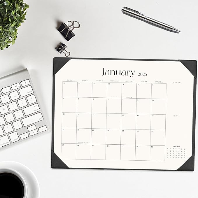 Desk Calendar 2026-2027 with Desk Mat – 22" x 17" Large Desk Pad Calendar Runs from January 2026 to June 2027, Office Supplies Desktop Monthly Calendar for Home & Office