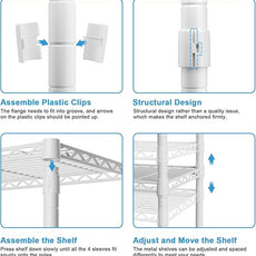 Ulif H4 Mini Portable Closet, 4 Tiers Freestanding Clothing Garment Rack for Small Space, Metal Clothes Wardrobe System for Bedroom, 23.6