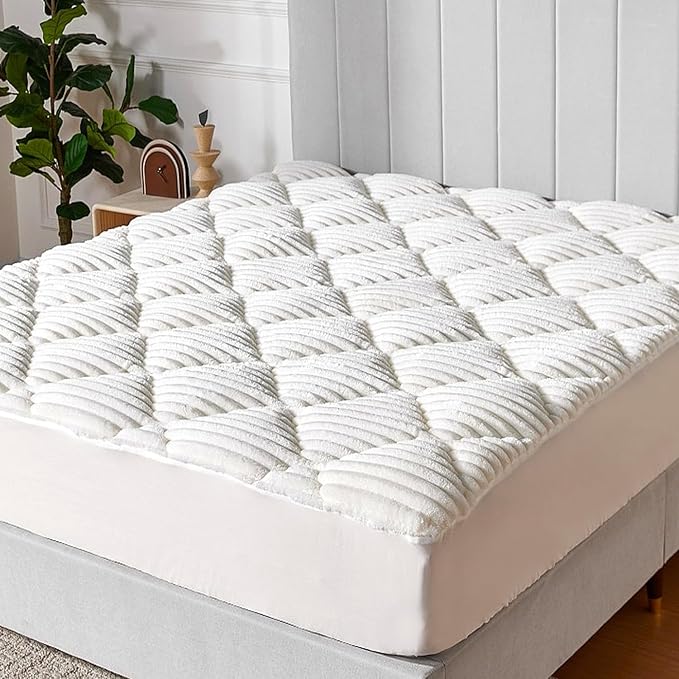 Novilla Twin Mattress Topper - Plush Warmth Mattress Pad for Cold Sleepers, Cloud-Like Softness & Mattress Protector, Deep Pocket 8-21", Machine Washable