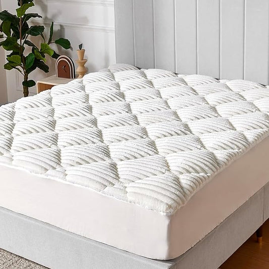 Novilla Twin Mattress Topper - Plush Warmth Mattress Pad for Cold Sleepers, Cloud-Like Softness & Mattress Protector, Deep Pocket 8-21", Machine Washable
