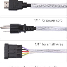 Alex Tech 10ft - 1/4 inch Cord Protector Wire Loom Tubing Cable Sleeve Split Sleeving for USB Cable Power Cord Audio Video Cable - Protect Cat from Chewing Cords - White