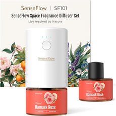 SF101 Pro Waterless Ultrasonic Essential Oil Diffuser–100% Plant-Based,120-Day Natural Air Freshener & Aromatherapy Diffuser for Home,Hotel,Studio-Damask Rose