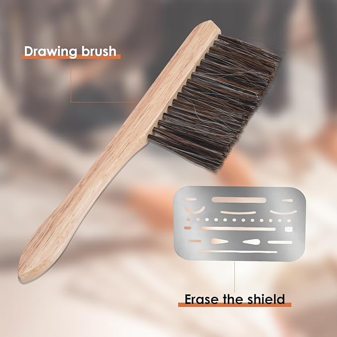 Drafting Brush, Mini Dusting Brushes, Soft Bristles, Drafting Supplies and Architecture Cleaning Tool, Horse Hair Drafting Brush for Student (2 pcs)