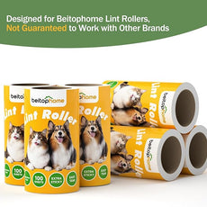 Lint Roller Refills Only, 600 Sheets Lint Rollers with Tough Paper, Ideal for Dog and Cat Hair Removal, Lint Rollers Mega Value Set for Clothes, Carpet & Dust Cleaning