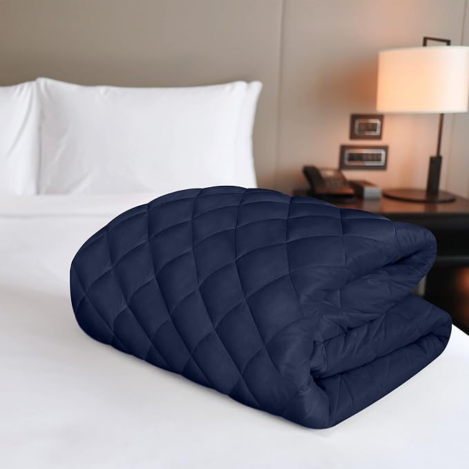 Utopia Bedding Quilted Fitted Mattress Pad, Full Size, Elastic Fitted Mattress Topper Protector and Cover with Deep Pocket Stretches up to 16 Inches, Machine Washable (Navy)