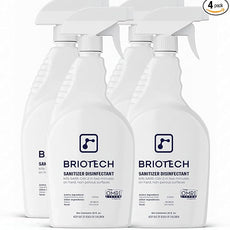 BRIOTECH Sanitizer Disinfectant Hypochlorous Spray, Kill 99.99% of Viruses & Bacteria, Control Mold, Eliminate Odor, Gentle for Nursery & Play Rooms, Food Contact Surface Sanitizer, 32 fl oz (4 Pack)