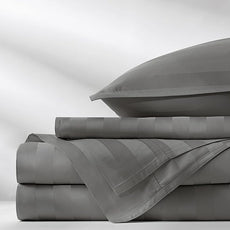 Pure Bamboo King Sheets, Genuine 100% Organic Viscose Derived from Bamboo Bed Sheet Set, Luxuriously Soft & Cooling, Double Stitching, 2 Year Quality Promise (King, Jacquard Stone)