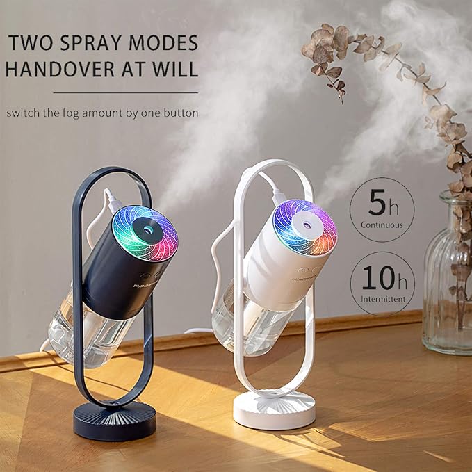 Portable Mini Humidifier-200ml Small Cool Mist Humidifier with Night Light, USB Personal Desktop Humidifier for Baby Bedroom Travel Office Home,2 Mist Modes,Whisper-Quiet Operation