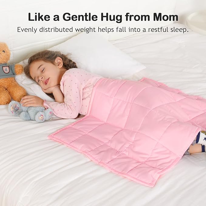 Kivik Weighted Lap Blanket 2 lbs, 20" x 30" Pink Small Weighted Blankets, All-Season Breathable Mini Weighted Lap Pad, Soft Heavy Throw Blanket for Travel, Calming & Sleep, Washable