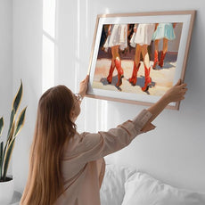 YUOPTKITR Cowgirl Boot Print Preppy Dorm Room Wall Art Girly Western Wall Art Pink Apartment Painting Preppy Cowgirl Dorm Room Wall Art Decor Girly Aesthetic Apartment Wall Decor UNFRAMED 16