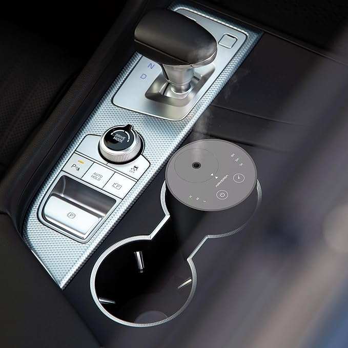 Waterless Essential Oil Diffuser for Home Aromatherapy Scent Diffuser with 3 Countdown Timer Settings or Timer-Off, 3 Mist Levels for Room Car Office, Premium Metal ADX Black and Desert Titanium 2PCs