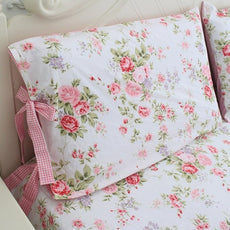 FADFAY Sheet Set Cal King Farmhouse Bedding Vintage Rose Floral Bedding 100% Cotton Super Soft Summer Sheet Deep Pocket Fitted Sheet 4-Pieces California King Size