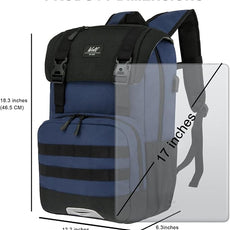 WOLT Laptop Backpack with USB Charging Port Fits Up to 17 Inch Laptop, College Backpack for Men Women, Computer Business Bookbag, Navy