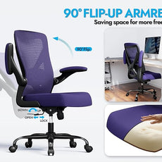 Ergonomic Office Chair - X-Shaped Computer Desk Chair Comfy, Gaming Chair, Office Chair with Lumbar Support, Mesh Office Chairs, Desk Chair for Long Hours(Black Purple)