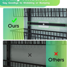 Over The Door Pantry Organizer, Pantry Organization and Storage, 6-Tier Deep Baskets Hanging Heavy-Duty Metal, Wall Spice Rack Seasoning Shelves for Home & Kitchen, Laundry Room Bathroom, Black