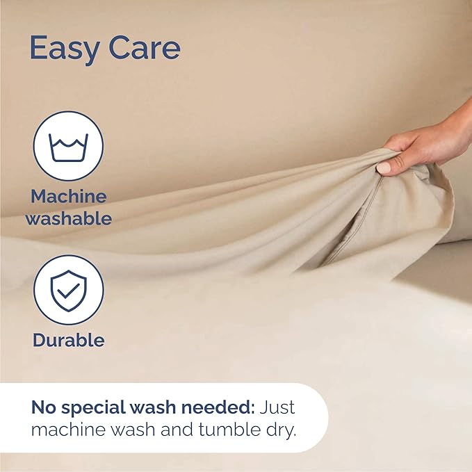 Cal King 6 Piece Sheet Set - Cooling & Breathable Bed Sheets - Hotel Luxury Bed Sheets for Women, Men, Kids & Teens - Bedding w/Deep Pockets & Easy Fit - Soft & Wrinkle Free - Cal King Cream Sheets