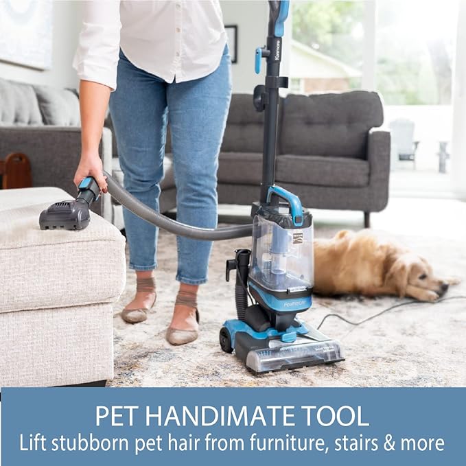 Kenmore DU1040 Bagless Upright Vacuum Lightweight Cleaner with 4 Height Adjustment, Swivel Steering Design, 2 Cleaning Tools for Carpet and Hard Floor, Blue