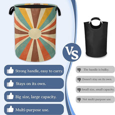 Vintage Sun Laundry Hamper With Handle,Foldable Oxford Cloth Sunrise Sunset Laundry Basket,20.8