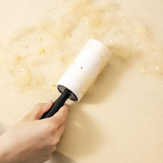 Lint Roller for Clothes Extra Sticky Pet Hair Removal Roller with Refills, Refillable Handle with 4 Sticky Rolls (Black Stick)