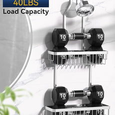 YASONIC Shower Caddy Hanging, Never Rust Shower Organizer Hanging, Aluminum Shower Racks for Inside Shower with Hooks for Razor, Bathroom Organizers and Storage with Soap Holder, Bright Silver