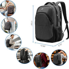 Swissdigital Design Business Laptop Backpack, College Laptops Backpack with USB Charging Port for Men and Women Fits 16 Inch Notebook, Grey-Finder Color Random