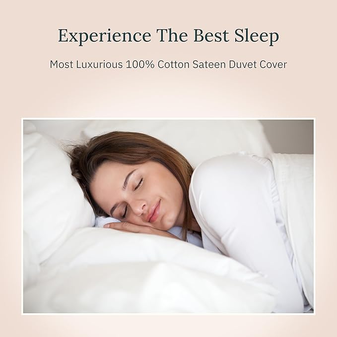 California Design Den King Duvet Cover Cotton - Winner Good Housekeeping Best Bedding Awards 2025, Premium 400 Thread Count Sateen, 100% Cotton Duvet Cover King, Button Closure & Corner Ties - Grey