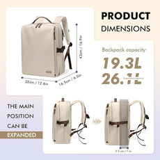 Stylish Laptop Backpack for Women Airline Approved Perfect for Work College and Travel Multi-Functional Casual Daypack Fits 17.3 Inch Notebook (Apricot)