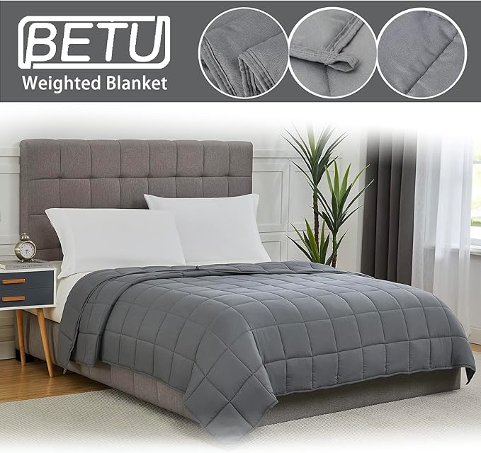 Weighted Blanket for Adults 25lbs, 80"x87", King Size Cooling Heavy Throw Blanket for 220-280lbs, Microfiber Soft Thick Big Blankets Weighted Comforter Breathable Gift for Sleeping, Grey