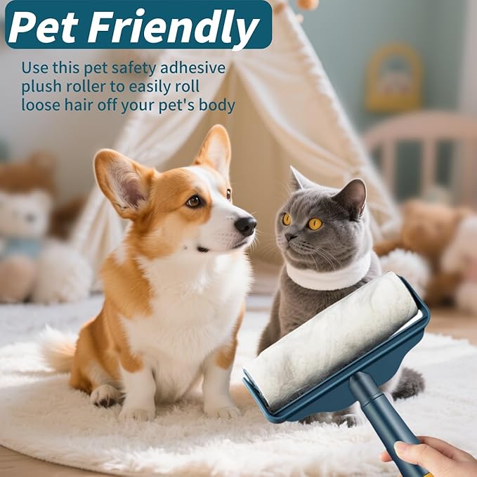 Large Lint Roller Refills for Pet Hair 6.3 Inch 360 Sheets Extra Sticky Fluff Roller Supplement for Cat and Dog Hair Removal Clothes Carpet Couch Floor Remove dust