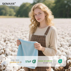 SEMAXE 6-Pack Blue Hand Towels - 27