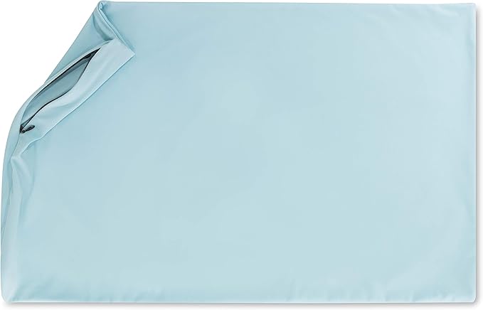 PILLOWY Cover Only for Premium Microbead Bed Pillow, Small Extra Smooth - Ultra Comfortable Sleep with Silk Like Anti Aging Cover 85% Spandex/ 15% Nylon Breathable, Cooling Sweet Baby Blue