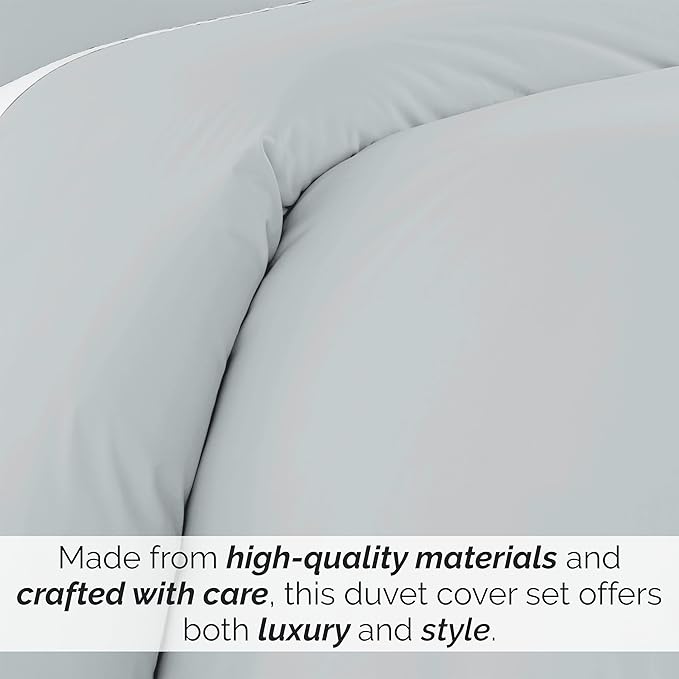 Southshore Fine Living, Inc. Premium Collection Oversized King Duvet Cover Set, Soft Duvet Cover with Zipper, 3-Piece, Two Matching Shams (108 in Wide X 98 in Long), King/California King, Light Blue