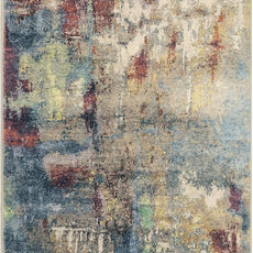 Lahome Modern Abstract Area Rug - 2x3 Washable Small Entryway Rug for Kitchen Non-Slip Front Doormat, Contemporary Faux Wool Soft Floor Indoor Carpet for Bathroom,Red/Multi