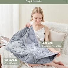 Weighted Lap Blanket 5 lbs for Adults, Luxury Soft Small Weighted Blanket, Compact Portable Weighted Lap Pad for Relaxation, Sleeping, Travel, All-Season Use, Light Grey, 30