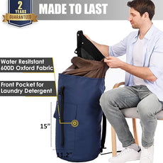 Laundry Bag Backpack Extra Large, 115L Laundry Backpack with Padded Shoulder Strap, Sturdy Travel Laundry Bags, Hanging Laundry Bag for College Dorm, Apartment, Clothes Hamper Bag for Laundromat