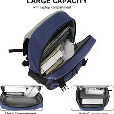 WOLT Laptop Backpack with USB Charging Port Fits Up to 17 Inch Laptop, College Backpack for Men Women, Computer Business Bookbag, Navy