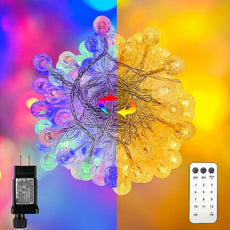 116ft Color Changing String Lights, 200 LED Multicolor & Warm White Crystal Globe Lights with Remote, 11 Modes, IP44 Waterproof, Plug in Fairy Lights for Indoor Outdoor Christmas Party Garden