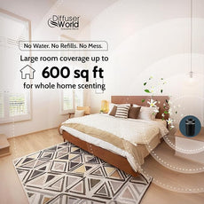600 Sq Ft Waterless Diffuser for Essential Oils, Aroma Express Black Portable Aroma Atomizer for Room Fragrance, Home Scent Machine, Air Aromatherapy