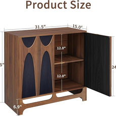 Sideboard Buffet Cabinet with Storage Set of 3, 94.5” Mid Century Modern Storage Cabinet with Adjustable Shelf and 6 Doors for Dining Room, Living Room,Entry