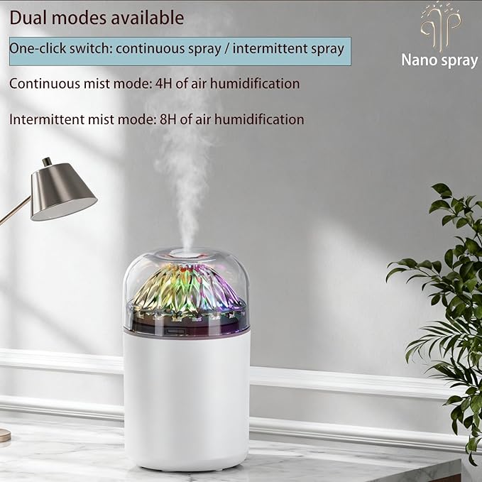 Mini Personal Cool Mist Humidifier-Humidifier for plants with led lights,usb portable air humidifiers ultra-quiet, Suitable for Babies, Kids, Indoor, Bedroom, Office, Car, Travel