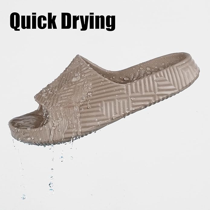 Weweya Slides for Women and Men - Bathroom Shower Shoes - Non Slip House Slippers - Lightweight Beach Sandals