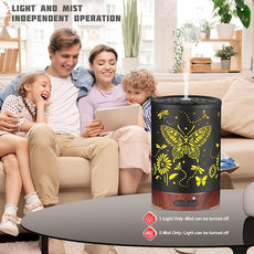 Metal Essential Oils Diffuser 150ML Christmas Aromatherapy Diffuser Cool Mist Humidifier with 7 Colors Lights Waterless Auto Off Air Diffusers as Gifts for Mom(Butterfly)