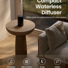 Waterless Essential Oil Diffuser, Portable Aromatherapy Diffuser with 20mL Capacity, Battery Operated Mini Scent Diffuser,3 Mist Levels & Timers, Leak-Free, for Home, Car, Office (Black)